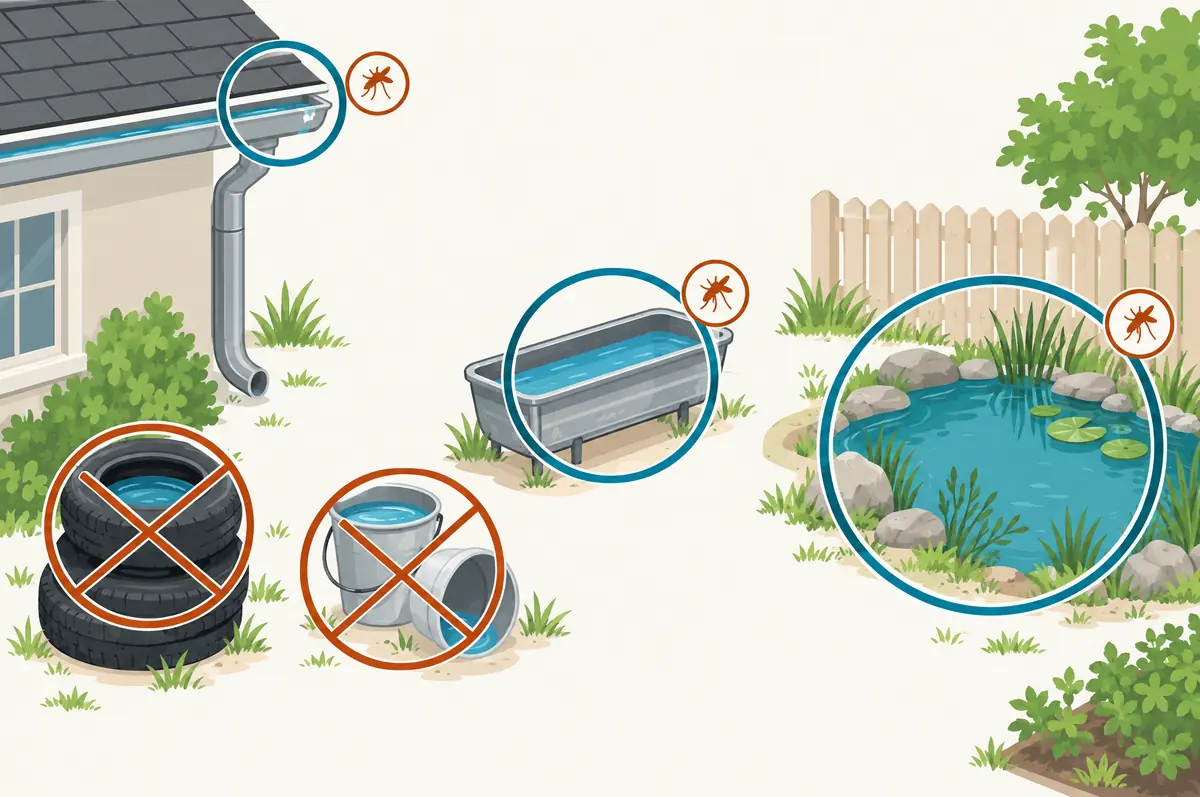 Yard map of water sources with removable ones crossed out and the rest ringed for treatment