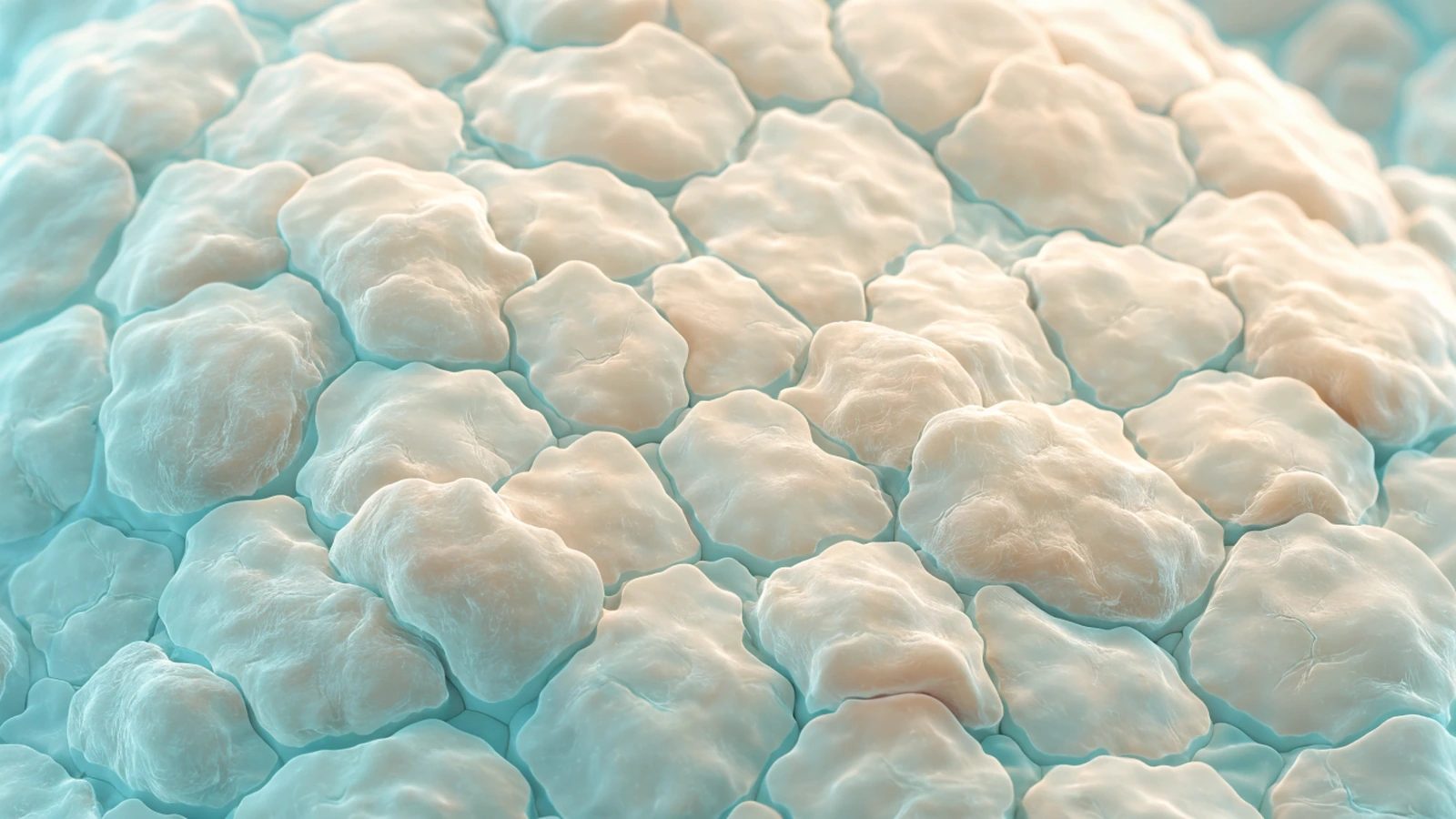 A decorative microscopic-texture image showing the interlocking polygonal plates of the skin surface.