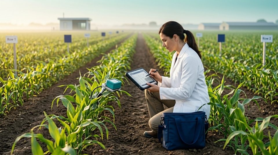 Vegalab field trial with a research agronomist