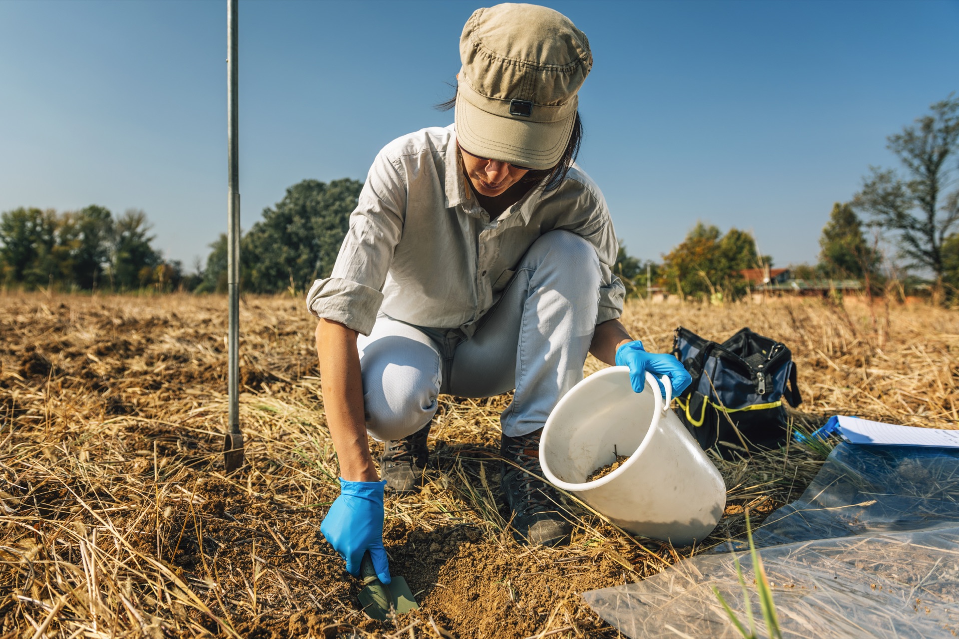 Agronomist in field